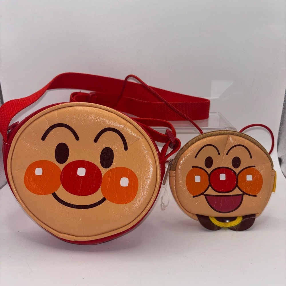 Anpanman Kids Crossbody Bag and Coin Pouch Set Ito Industries Made in Japan Red‎
